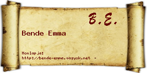 Bende Emma névjegykártya