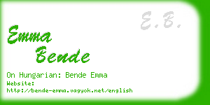 emma bende business card